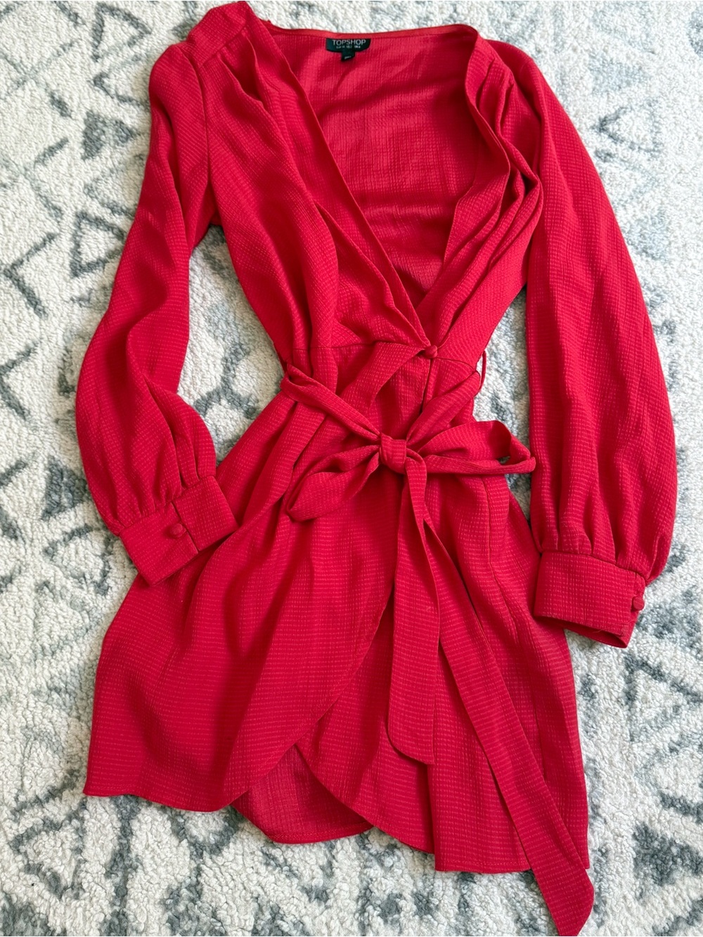 Topshop Bubble Satin Wrap Dress